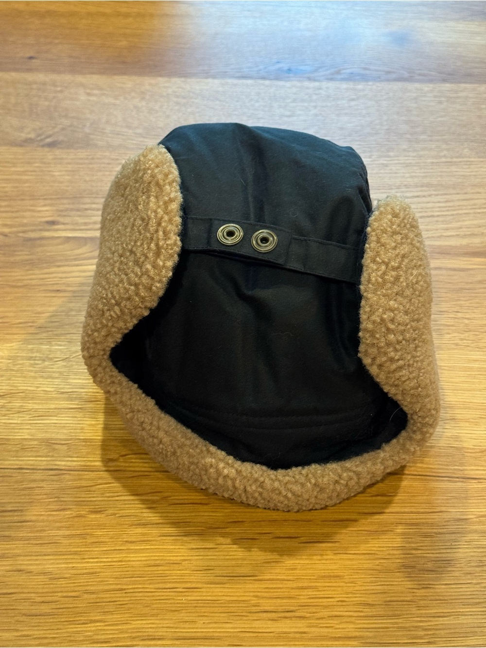 Barbour Morar Wax Trapper Hat Black Waxed Cotton Fleece Aviator NWT Sz L - Picture 3 of 9